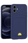 Apple iPhone 11 Kılıf Kelvin Kartvizitli Silikon - Lacivert