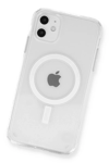 Apple iPhone 11 Kılıf Magneticsafe Şeffaf Silikon - Şeffaf