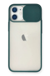 Apple iPhone 11 Kılıf Palm Buzlu Kamera Sürgülü Silikon - Yeşil
