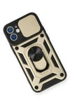 Apple iPhone 11 Kılıf Pars Lens Yüzüklü Silikon - Gold
