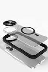 Apple iPhone 11 Kılıf Teleskop Lens Magsafe Silikon Kapak - Siyah
