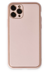 Apple iPhone 11 Pro Kılıf Coco Deri Silikon Kapak - Pudra