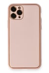 Apple iPhone 11 Pro Kılıf Coco Deri Silikon Kapak - Pembe