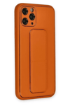 Apple iPhone 11 Pro Kılıf Coco Deri Standlı Kapak - Turuncu