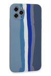 Apple iPhone 11 Pro Kılıf Ebruli Lansman Silikon - Mavi-Gri