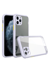 Apple iPhone 11 Pro Kılıf Miami Şeffaf Silikon - Lila