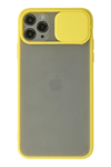 Apple iPhone 11 Pro Kılıf Palm Buzlu Kamera Sürgülü Silikon - Sarı