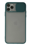 Apple iPhone 11 Pro Kılıf Palm Buzlu Kamera Sürgülü Silikon - Yeşil