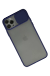 Apple iPhone 11 Pro Kılıf Palm Buzlu Kamera Sürgülü Silikon - Lacivert