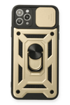 Apple iPhone 11 Pro Kılıf Pars Lens Yüzüklü Silikon - Gold