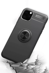 Apple iPhone 11 Pro Kılıf Range Yüzüklü Silikon - Siyah-Kırmızı