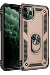 Apple iPhone 11 Pro Kılıf Sofya Yüzüklü Silikon Kapak - Gold