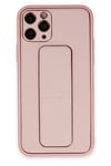 Apple iPhone 11 Pro Max Kılıf Coco Deri Standlı Kapak - Pembe