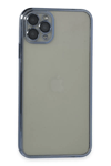 Apple iPhone 11 Pro Max Kılıf Lensli Silikon - Açık Mavi