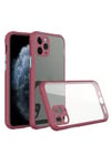 Apple iPhone 11 Pro Max Kılıf Miami Şeffaf Silikon - Fuşya