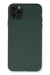 Apple iPhone 11 Pro Max Kılıf Nano içi Kadife Silikon - Koyu Yeşil