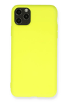Apple iPhone 11 Pro Max Kılıf Nano içi Kadife Silikon - Sarı