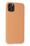 Apple iPhone 11 Pro Max Kılıf Nano içi Kadife Silikon - Mat Turuncu