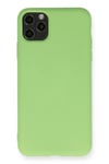 Apple iPhone 11 Pro Max Kılıf Nano içi Kadife Silikon - Yeşil