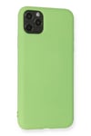 Apple iPhone 11 Pro Max Kılıf Nano içi Kadife Silikon - Yeşil
