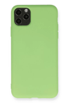 Apple iPhone 11 Pro Max Kılıf Nano içi Kadife Silikon - Yeşil