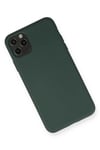Apple iPhone 11 Pro Max Kılıf Nano içi Kadife Silikon - Koyu Yeşil
