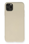 Apple iPhone 11 Pro Max Kılıf Nano içi Kadife Silikon - Bej