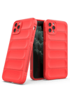 Apple iPhone 11 Pro Max Kılıf Optimum Silikon - Kırmızı