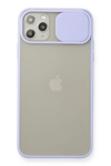 Apple iPhone 11 Pro Max Kılıf Palm Buzlu Kamera Sürgülü Silikon - Lila