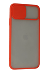 Apple iPhone 11 Pro Max Kılıf Palm Buzlu Kamera Sürgülü Silikon - Kırmızı