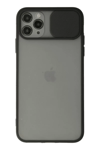 Apple iPhone 11 Pro Max Kılıf Palm Buzlu Kamera Sürgülü Silikon - Siyah