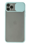 Apple iPhone 11 Pro Max Kılıf Palm Buzlu Kamera Sürgülü Silikon - Turkuaz