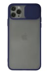 Apple iPhone 11 Pro Max Kılıf Palm Buzlu Kamera Sürgülü Silikon - Lacivert