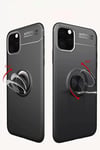 Apple iPhone 11 Pro Max Kılıf Range Yüzüklü Silikon - Siyah