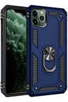Apple iPhone 11 Pro Max Kılıf Sofya Yüzüklü Silikon Kapak - Lacivert