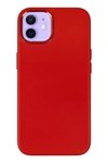 Apple iPhone 12 Kılıf Asya Deri Silikon - Kırmızı