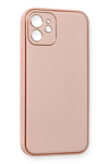 Apple iPhone 12 Kılıf Coco Deri Silikon Kapak - Pembe