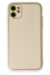 Apple iPhone 12 Kılıf Coco Deri Silikon Kapak - Gold
