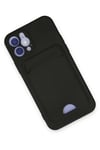 Apple iPhone 12 Kılıf Kelvin Kartvizitli Silikon - Siyah