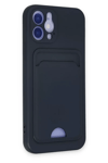 Apple iPhone 12 Kılıf Kelvin Kartvizitli Silikon - Lacivert