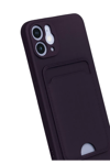Apple iPhone 12 Kılıf Kelvin Kartvizitli Silikon - Derin Mor