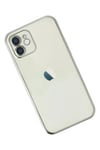 Apple iPhone 12 Kılıf Lensli Silikon - Gümüş
