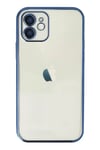 Apple iPhone 12 Kılıf Lensli Silikon - Lacivert