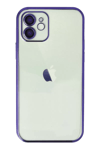 Apple iPhone 12 Kılıf Lensli Silikon - Mor