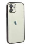 Apple iPhone 12 Kılıf Lensli Silikon - Siyah
