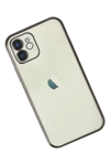 Apple iPhone 12 Kılıf Lensli Silikon - Siyah