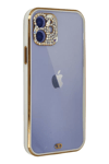 Apple iPhone 12 Kılıf Liva Taşlı Silikon - Beyaz