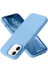 Apple iPhone 12 Kılıf Nano içi Kadife Silikon - Mavi