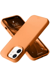 Apple iPhone 12 Kılıf Nano içi Kadife Silikon - Turuncu