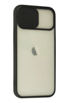 Apple iPhone 12 Kılıf Palm Buzlu Kamera Sürgülü Silikon - Siyah